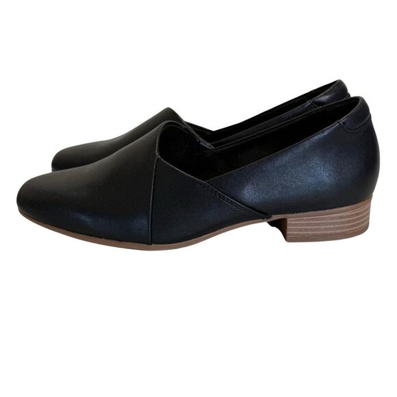 Clarks Shoes - Clarks Juliet Palm Leather Slip On Women’s Size 7.5W Black Casual Loafers NEW